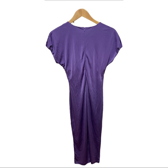 Gorgeous Purple Hugo Boss Ruched MIDI Dress - Picture 5 of 9
